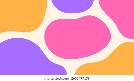 Playful Spotted Horizontal Background. Whimsical colorful social media template with modern minimal fun texture. Vector illustration