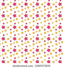 Playful Star Pattern - Seamless Design with Vibrant Colors
