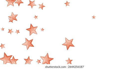 Playful  stars in vibrant orange hues scattered on a crisp white background. A dynamic and cheerful design perfect for festive projects, decorations, and creative artwork.