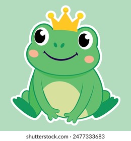 Verspielter Aufkleber Nette Frosch Illustration