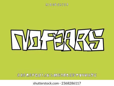 Playful style font design, childish alphabet letters and numbers vector illustration