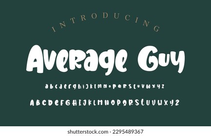Playful style font design, colorful childish alphabet, letters and numbers vector illustration