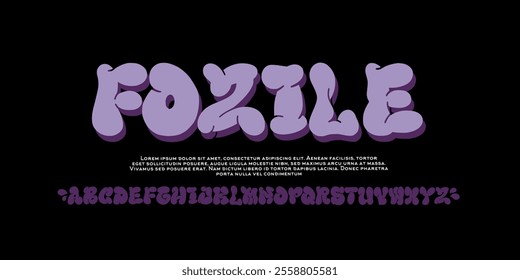 Playful style font design, kids alphabet, letters and numbers vector illustration, full colour, bubble font, skateboard, logotype, could font alphabet, graffiti