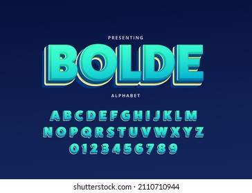 Playful Style Text Effect, Trendy Game Title Font Alphabet And Number