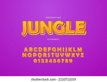 Playful Style Text Effect, Trendy Game Title Font Alphabet And Number