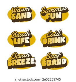 Playful Summer And Beach text effect Labels For Fun Creative Designs
