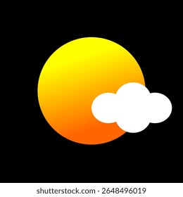 Playful sun and cloud illustration with clean lines, perfect for web, UI design, kids content, and graphic projects.

