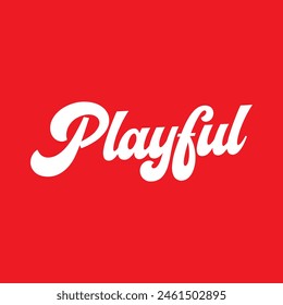 playful text on red background.