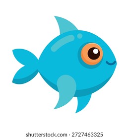 Peces tridimensionales juguetones con grandes ojos redondos aislados sobre fondo blanco