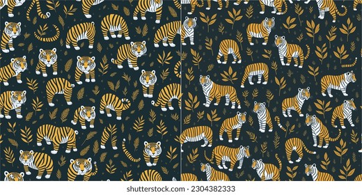 A playful Tigger pattern vector background showcases the beloved character from Winnie the Pooh, with Tigger's energetic and bouncy personality captured in a delightful arrangement of vibrant colors a