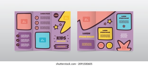 playful trifold kids brochure template