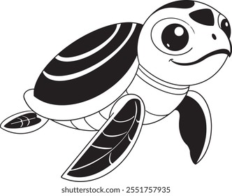 Playful Turtle Silhouette for Design