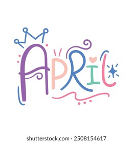 Playful Typography Month Name - April