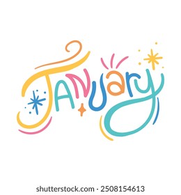 Playful Typography Month Name - January