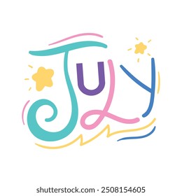 Playful Typography Month Name - July
