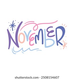 Playful Typography Month Name - November