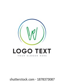 A playful and unique decorative leaves ornaments letter type W logo template, Vector logo for business and company identity 