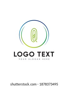A playful and unique decorative leaves ornaments letter type Q logo template, Vector logo for business and company identity 