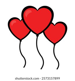 Playful Valentine Day Heart Balloons Art
