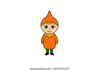 A playful vector art illustration of a kid in a Halloween costume perfect for seasonal and festive designs for Halloween party themes or children’s decorations