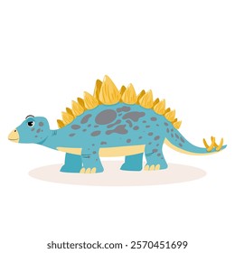 Playful vector illustration of a cute Brontosaurus in a child-friendly style. Bright, colorful, and simple design, perfect for kids' books, educational content, and fun projects