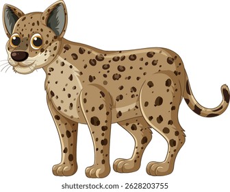 Playful vector illustration of a spotted hyena with large eyes and detailed fur pattern, ideal for educational materials