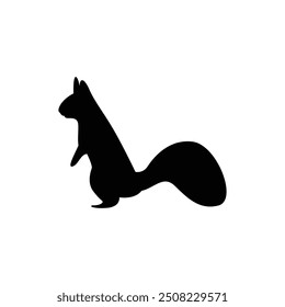 A playful vector of a squirrel holding a nut in its mouth. The design is detailed yet stylized to maintain simplicity.