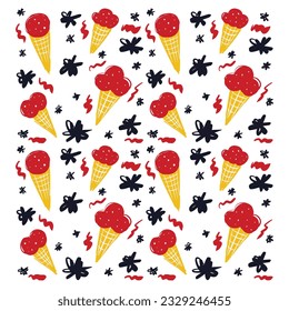 Playful Vector SVG, Summer Vibes Pattern, Colorful Summer, Lovely, Pattern Doodle Illustration, Abstract illustration, Doodle Summer, Fresh Doodle, Vector, Summer illustration, Sun, Vibes