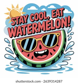 Playful Watermelon Day Sticker with Bold Typography