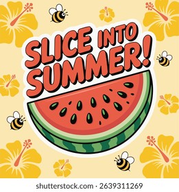 Playful Watermelon Day Sticker Typography