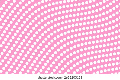 Playful wave-style polka dot pattern in pastel pink and white. Perfect for kids, cute design themes, packaging, and fabric prints.