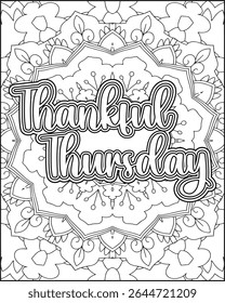 Playful Weekly Name Coloring Page for Adults. 7 Days Name Mandala Coloring Page