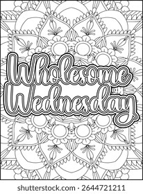 Playful Weekly Name Coloring Page for Adults. 7 Days Name Mandala Coloring Page