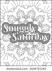 Playful Weekly Name Coloring Page for Adults. 7 Days Name Mandala Coloring Page