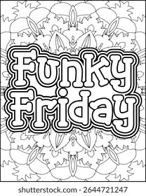 Playful Weekly Name Coloring Page for Adults. 7 Days Name Mandala Coloring Page