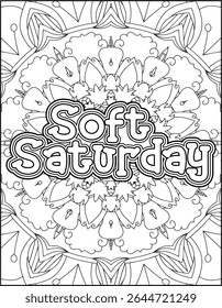 Playful Weekly Name Coloring Page for Adults. 7 Days Name Mandala Coloring Page