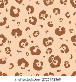playful and whimsical seamless pattern of brown and tan spots resembling leopard's fur. pattern is spread across entire image, creating sense of depth and texture