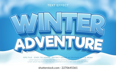 Efecto de texto modificable de aventura de invierno lúgubre