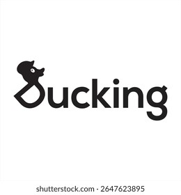 Playful Word Art Apresentando um pato dentro de 'Sucking' Criando um divertido trocadilho visual