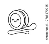 Playful Yo-yo Toy Character Vector Graphic for Children Stationery