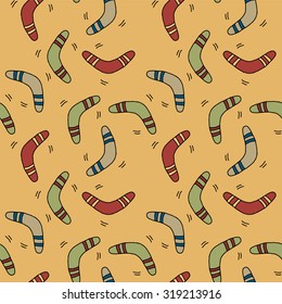 playfull, colorful seamless pattern of boomerangs, vector illustration