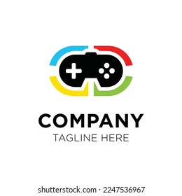 Plantilla de logotipo de juego de joystick de reproducción