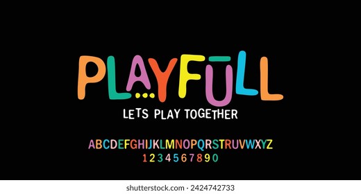 PLAYFULL is uneven, unexpected, playful font. Vector bold font for headings, flyer, greeting cards, product packaging, book cover, printed quotes, logotype, apparel design, album covers, etc.