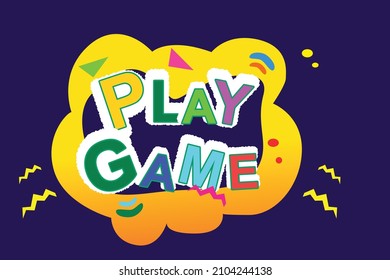 Playgame Text illustration design collorfull