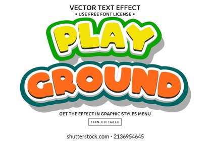 Playground 3D editable text effect template
