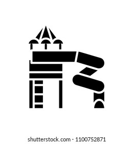 Playground black icon concept. Playground flat  vector symbol, sign, illustration.