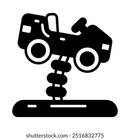 Playground Car Glyph Icon, Vector illustration