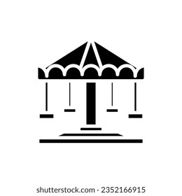 Playground Carousel Filled Icon Vector Illustration
