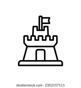 Playground Castle Outline Icon Vector Illustration