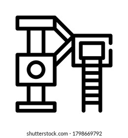 Spielplatz für Katzenzeilensymbol, Vektorgrafik. Spielplatz für Katzenzeichen. isoliertes Kontursymbol